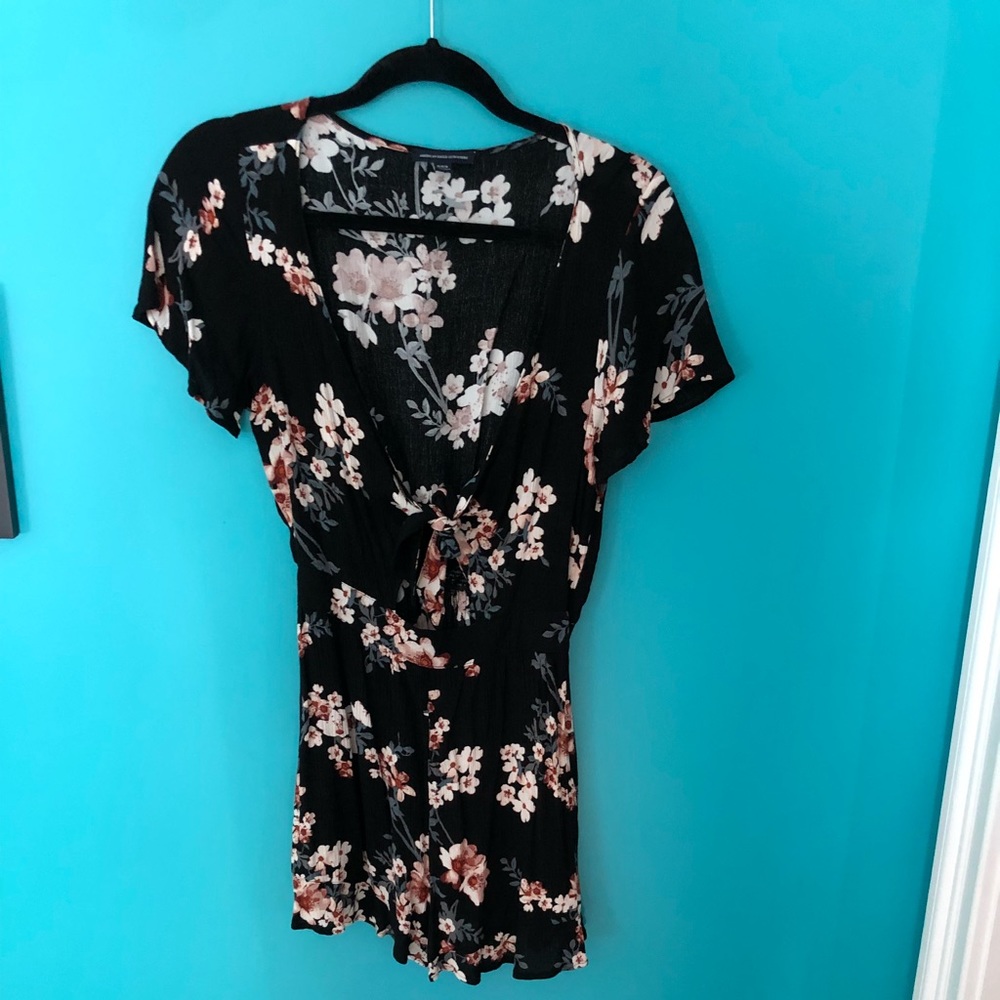 American eagle open front tie romper